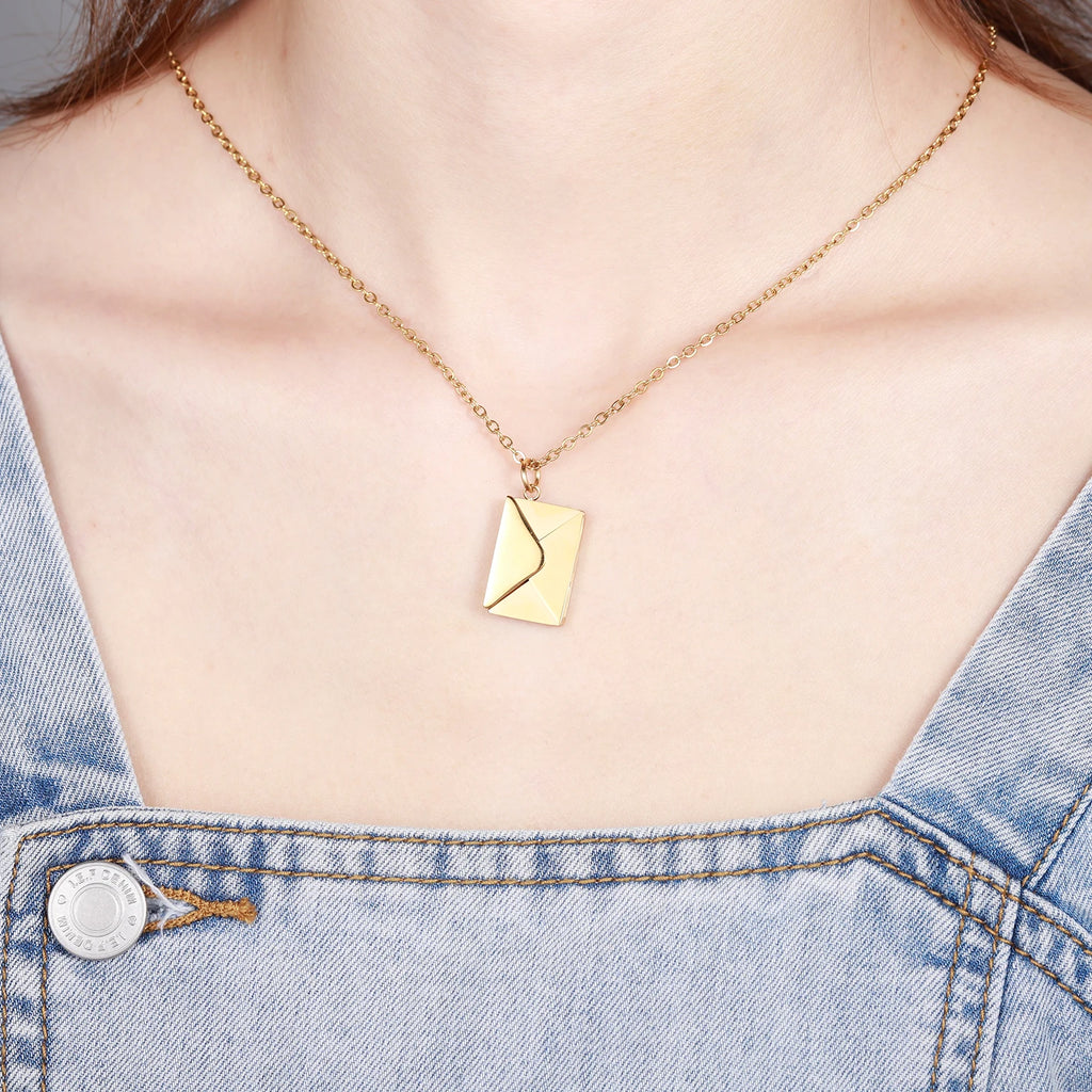 Custom Envelope Photo Necklace