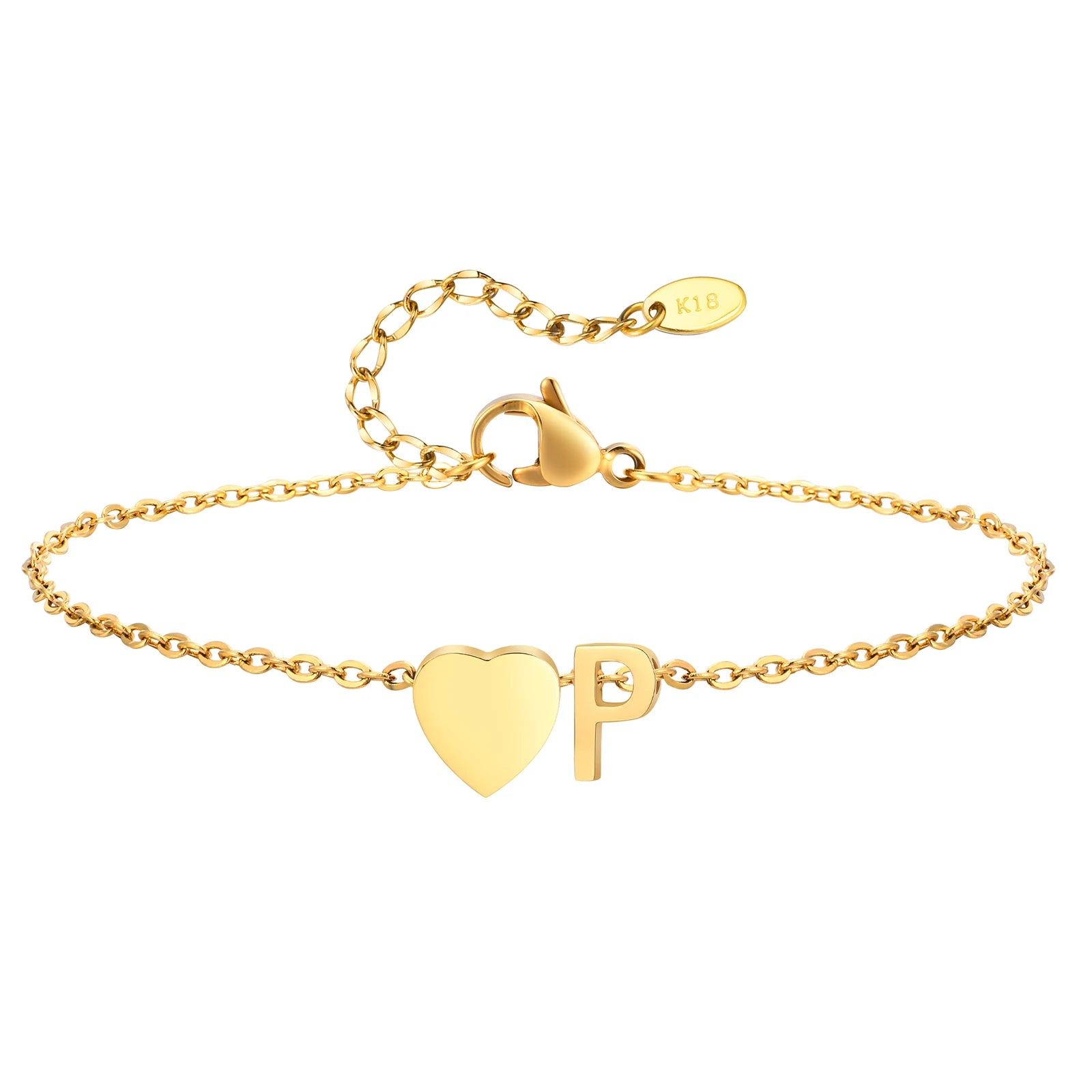 Heart Initial Anklet
