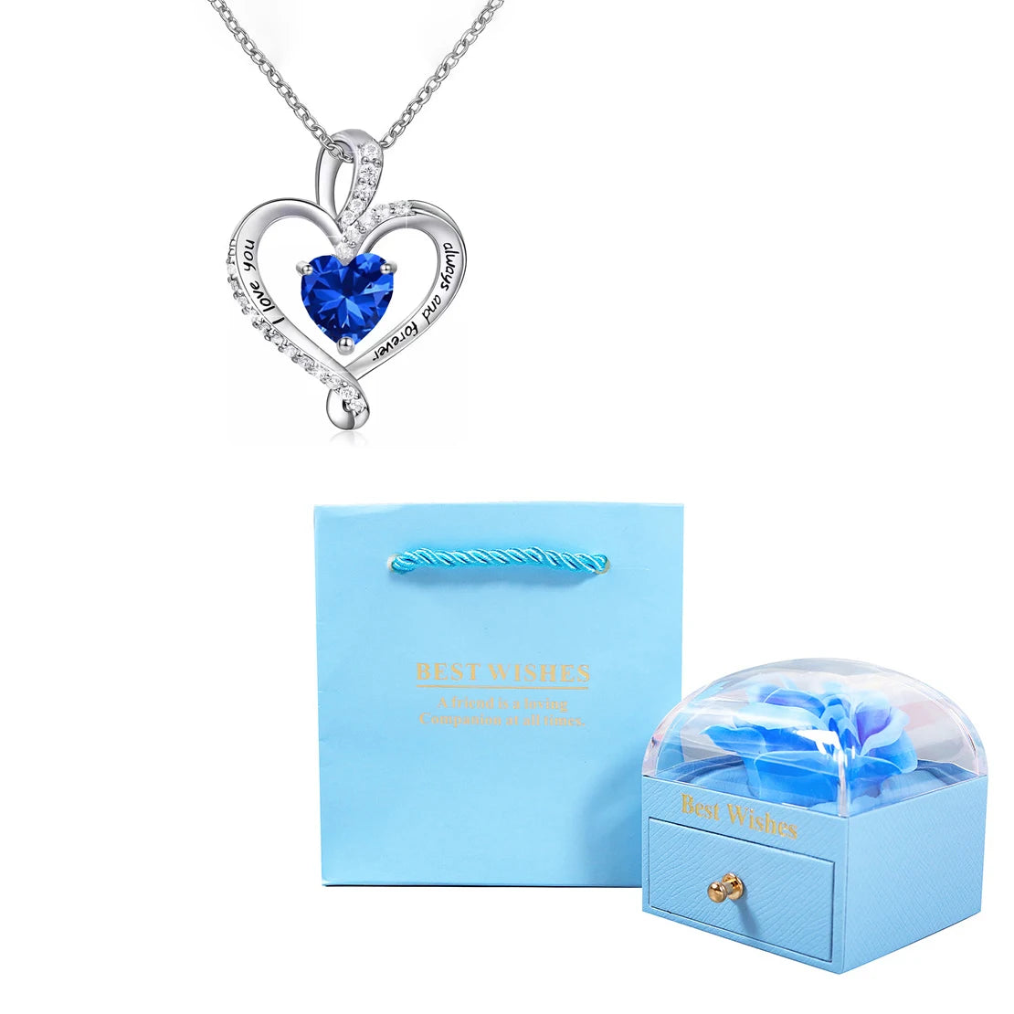 Heart Pendant Necklace with Gift Box