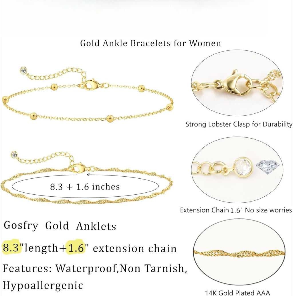 Gold Plated Anklet Set