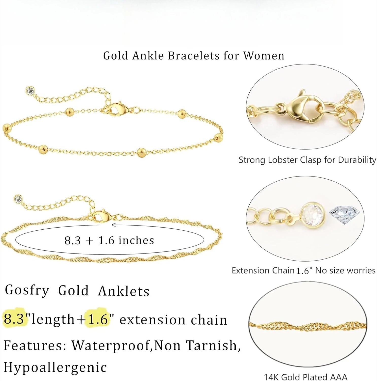 Gold Plated Anklet Set