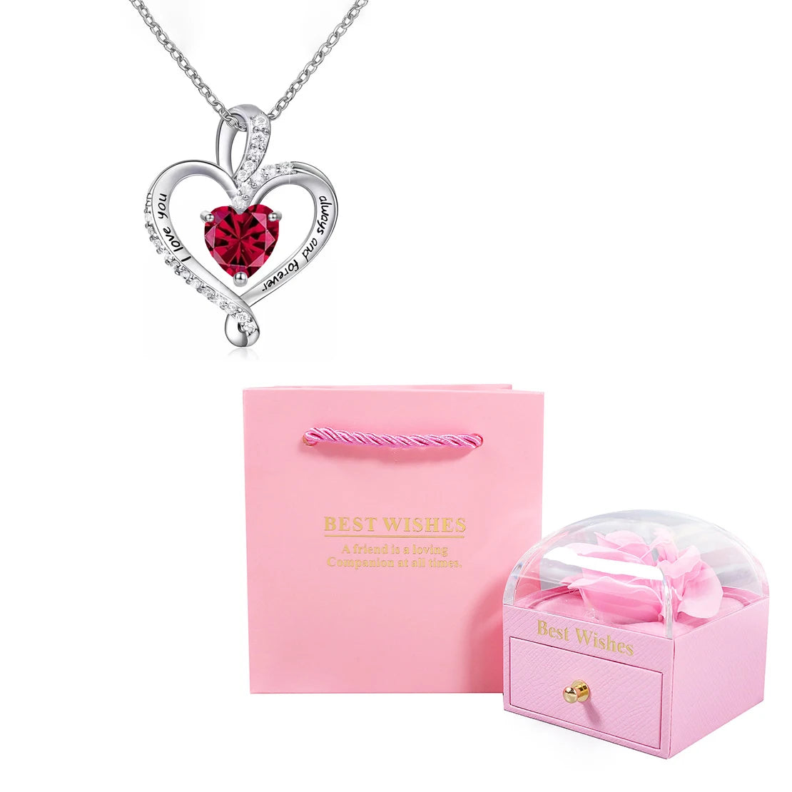 Heart Pendant Necklace with Gift Box