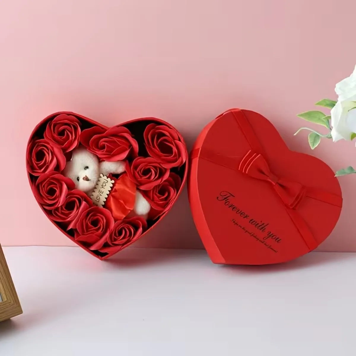 Rose Gift Box with Bear