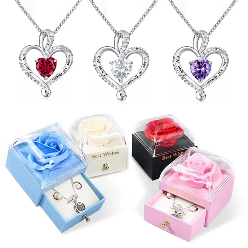 Heart Pendant Necklace with Gift Box