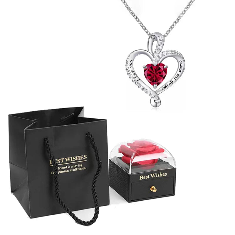 Heart Pendant Necklace with Gift Box