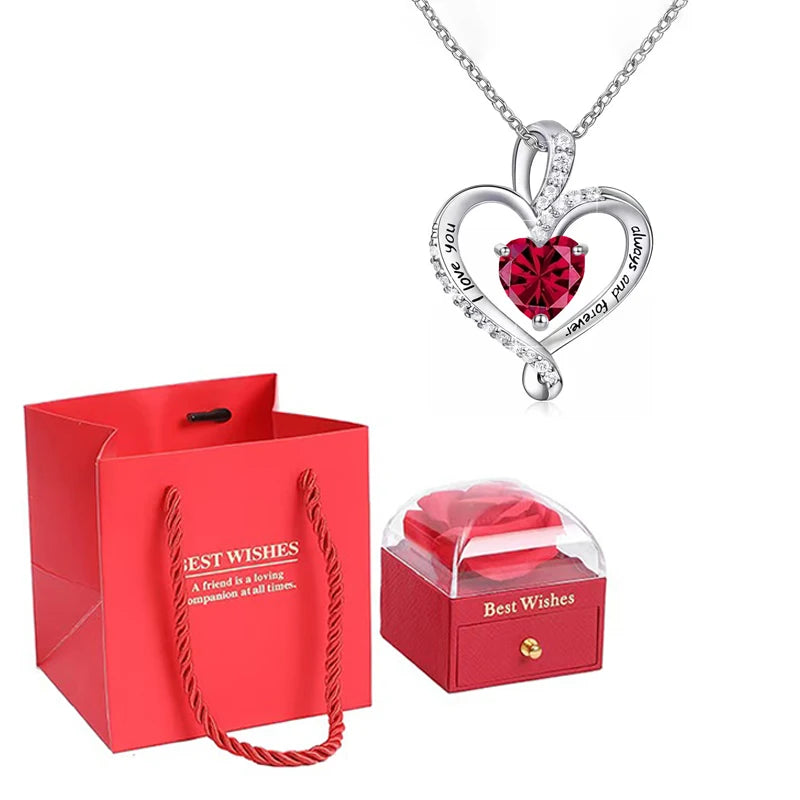 Heart Pendant Necklace with Gift Box