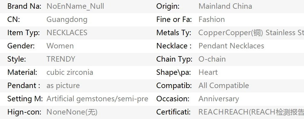 Heart Pendant Necklace with Gift Box