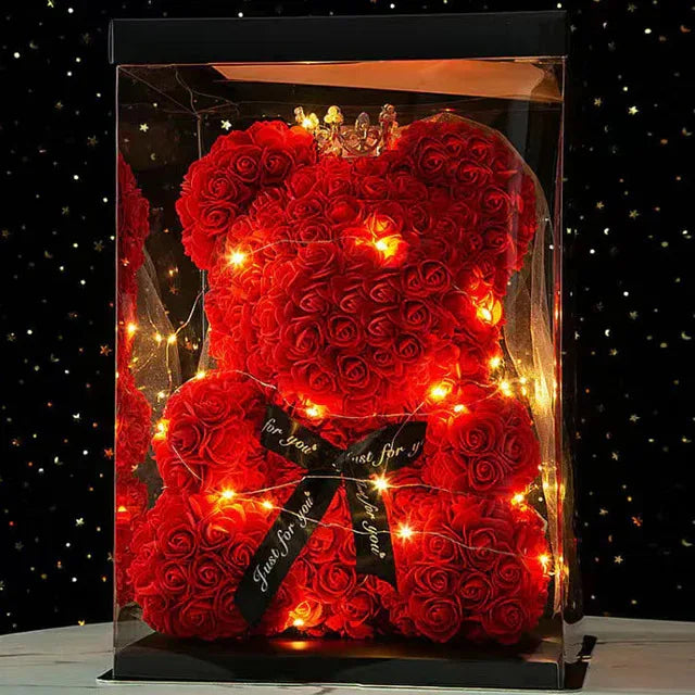 Teddy Rose Flower Bear