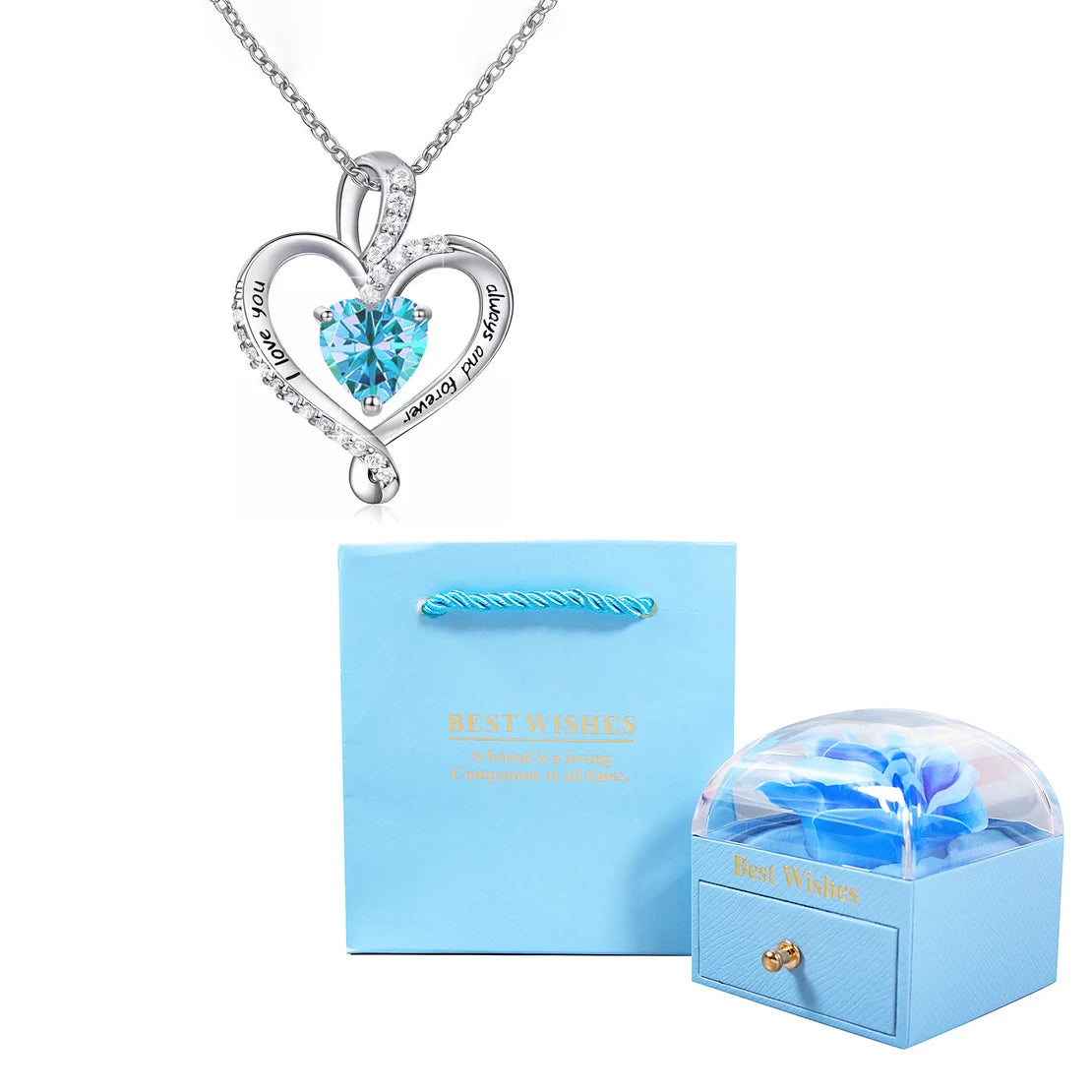 Heart Pendant Necklace with Gift Box