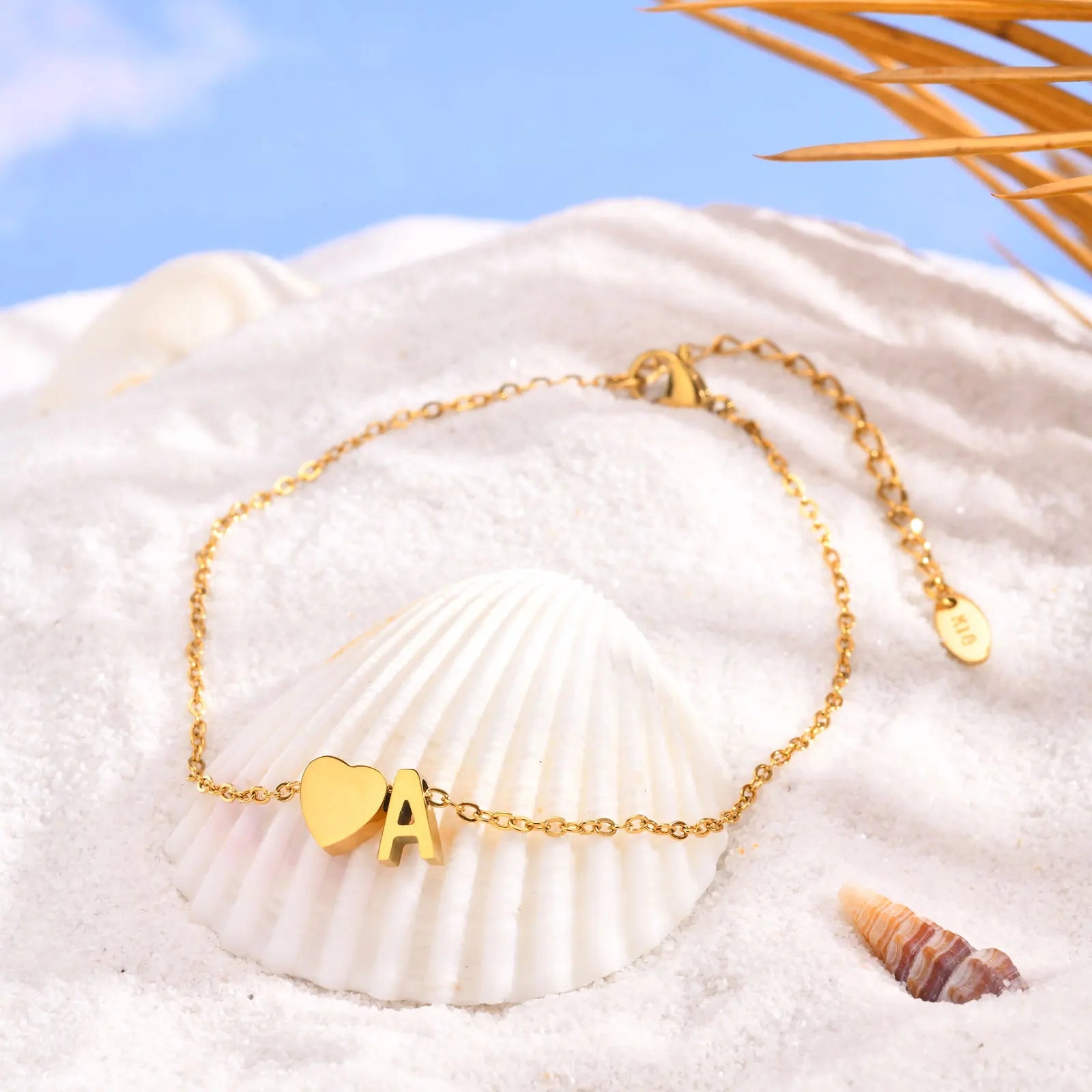 Heart Initial Anklet