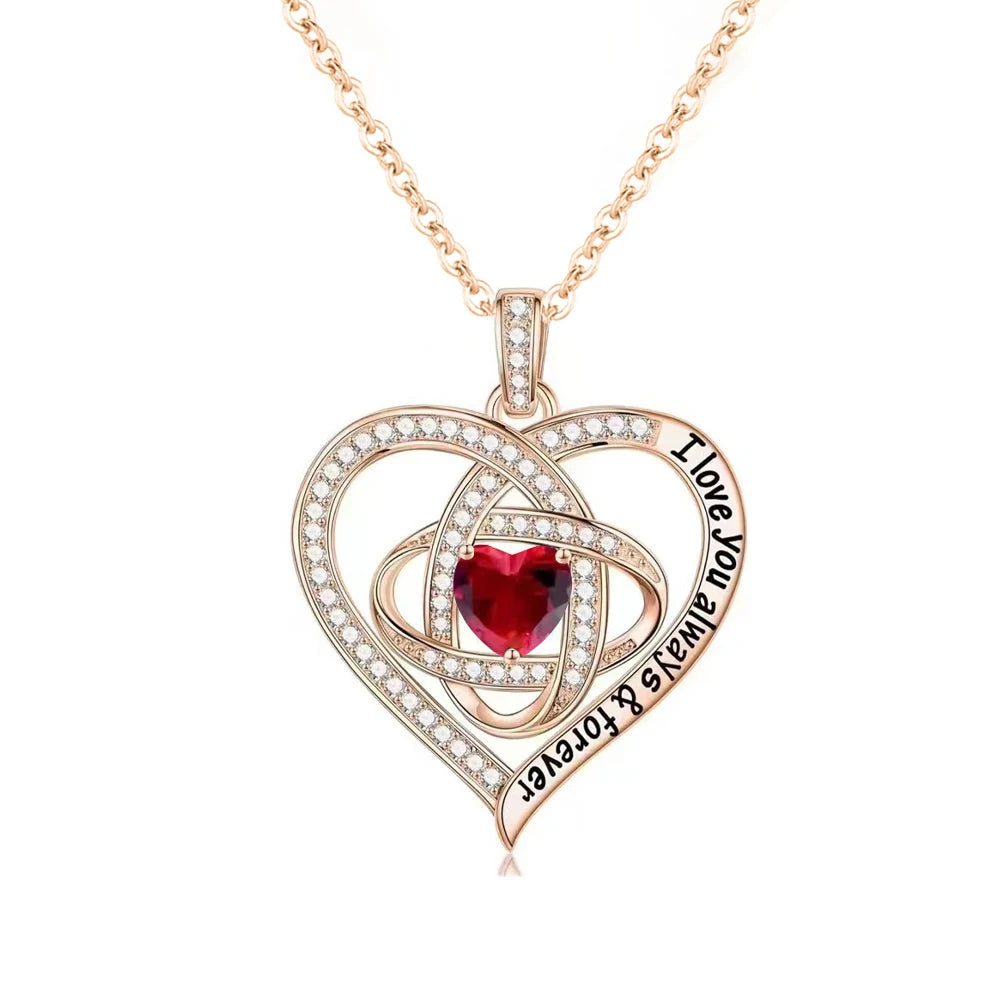 Red Zircon Pendant Necklace
