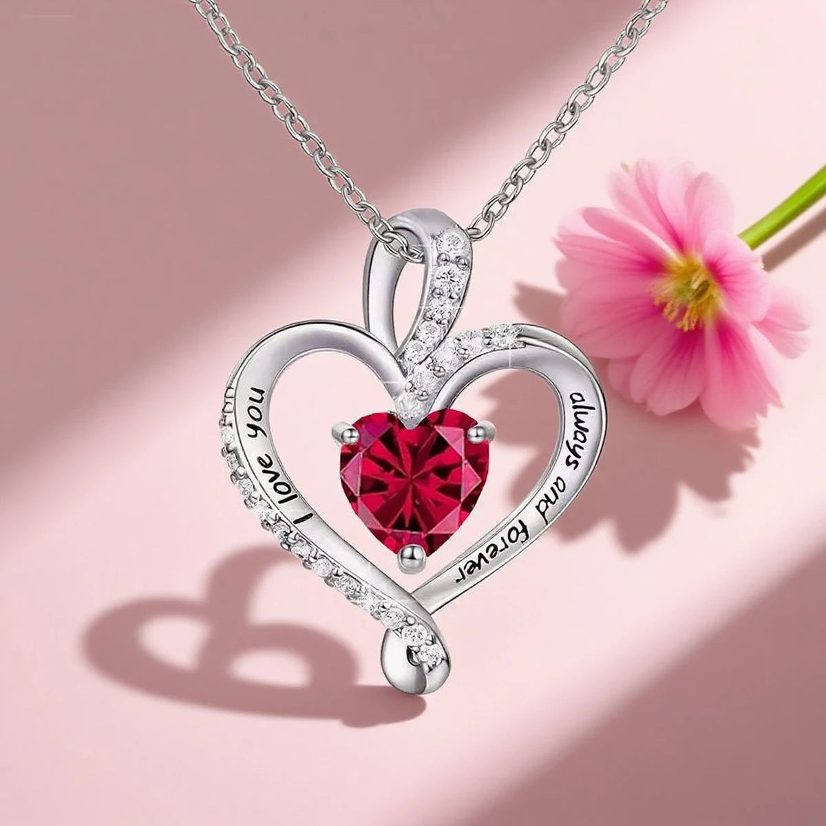 Heart Pendant Necklace with Gift Box