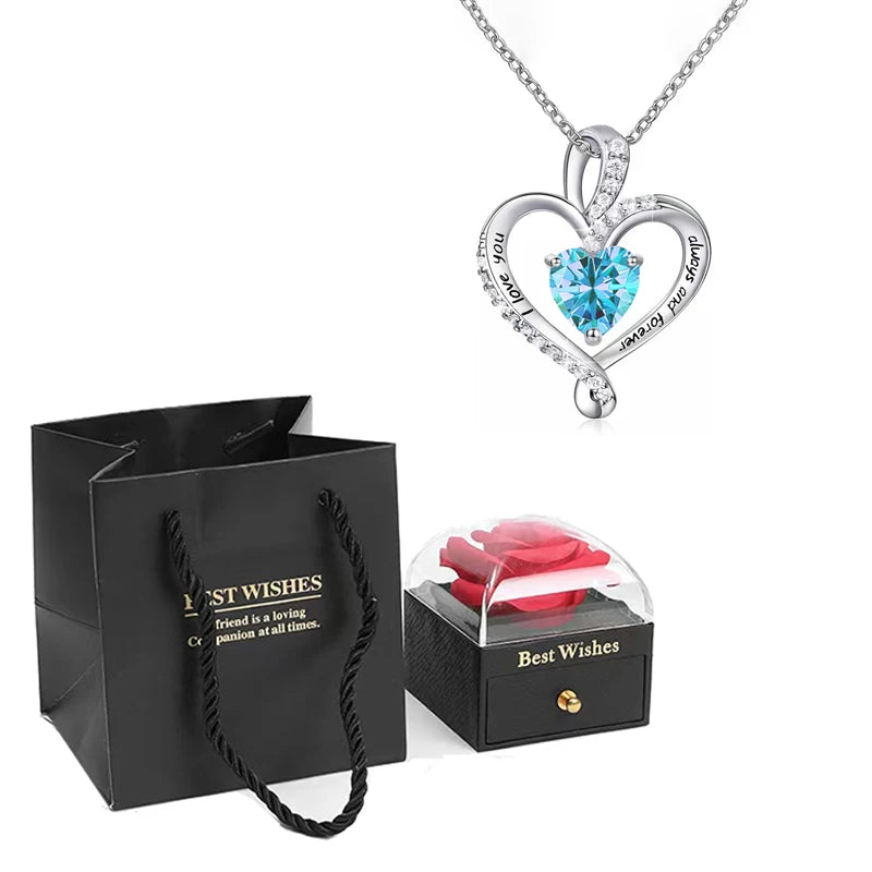 Heart Pendant Necklace with Gift Box
