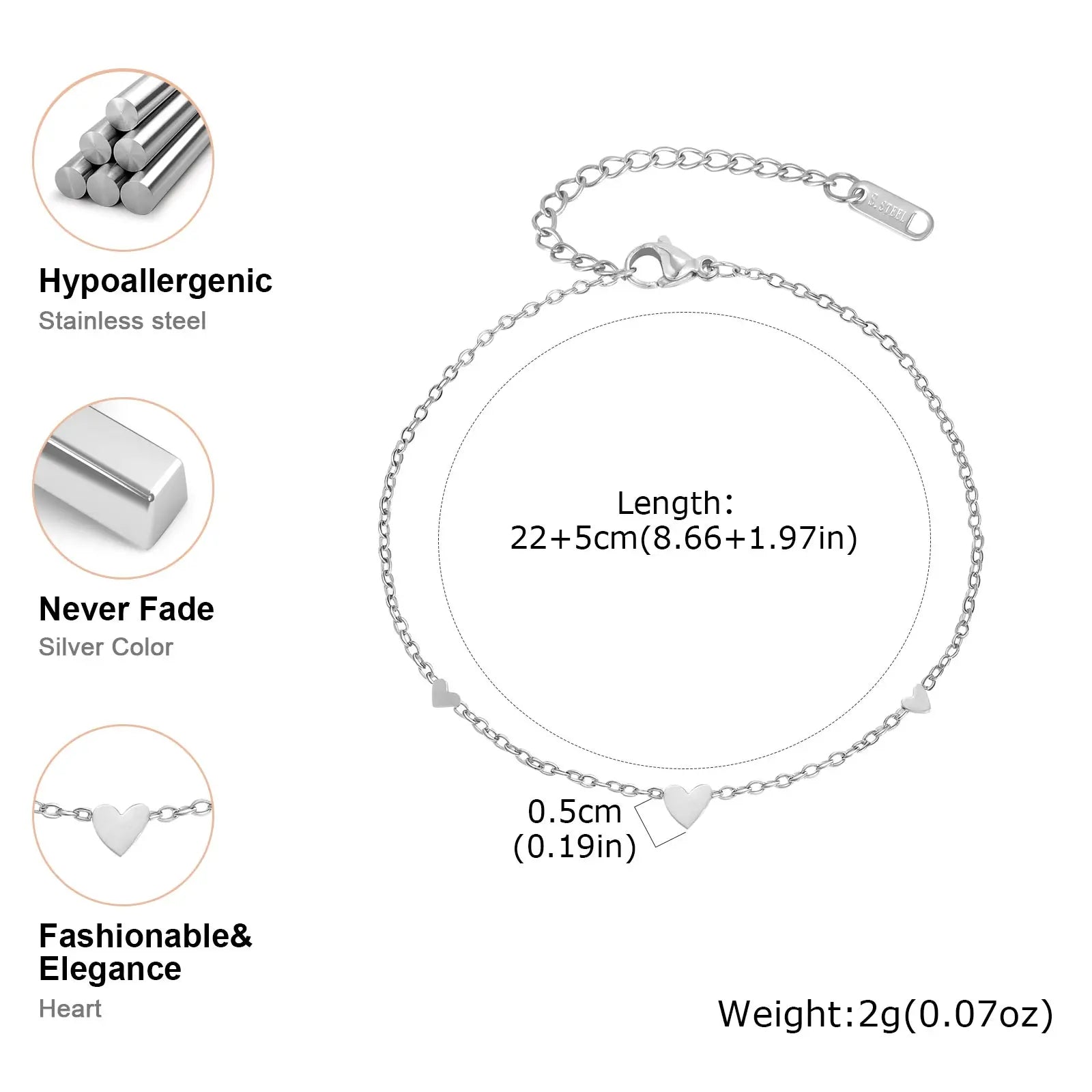 Heart Anklet Bracelet