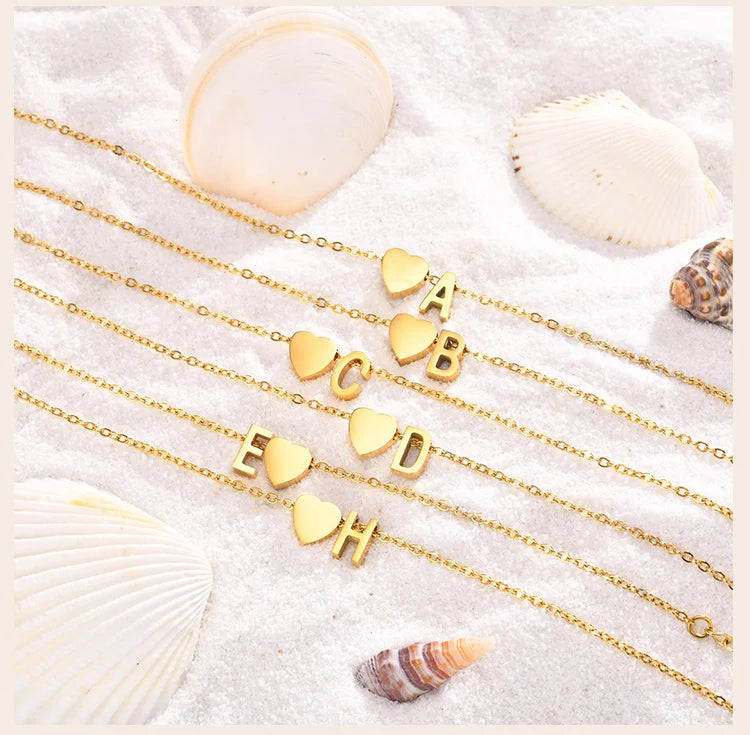 Heart Initial Anklet