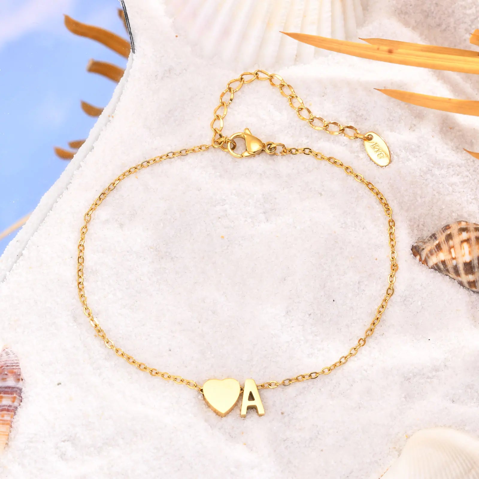 Heart Initial Anklet