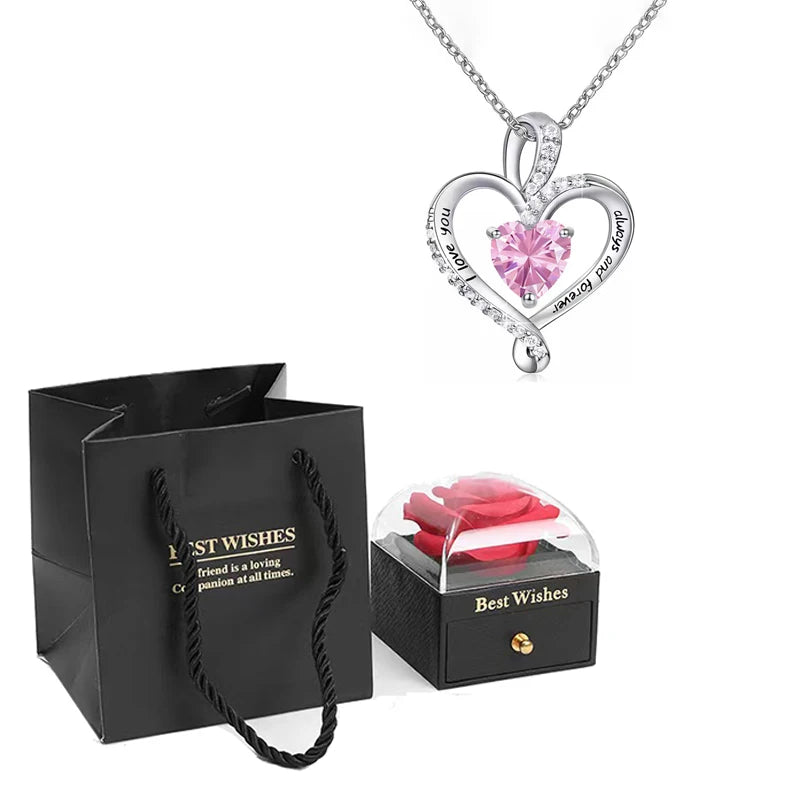 Heart Pendant Necklace with Gift Box