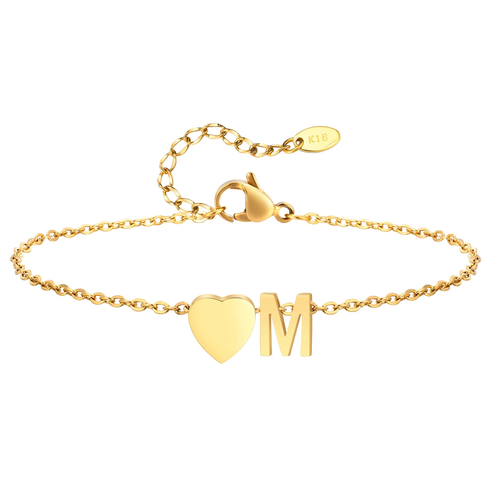 Heart Initial Anklet