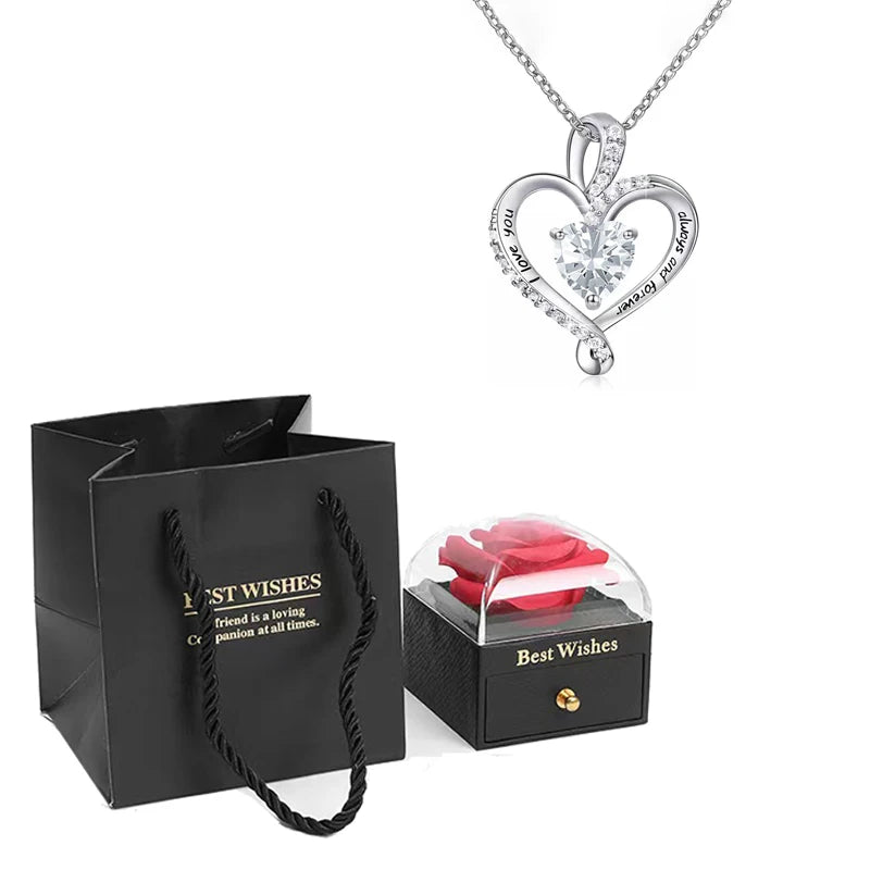 Heart Pendant Necklace with Gift Box