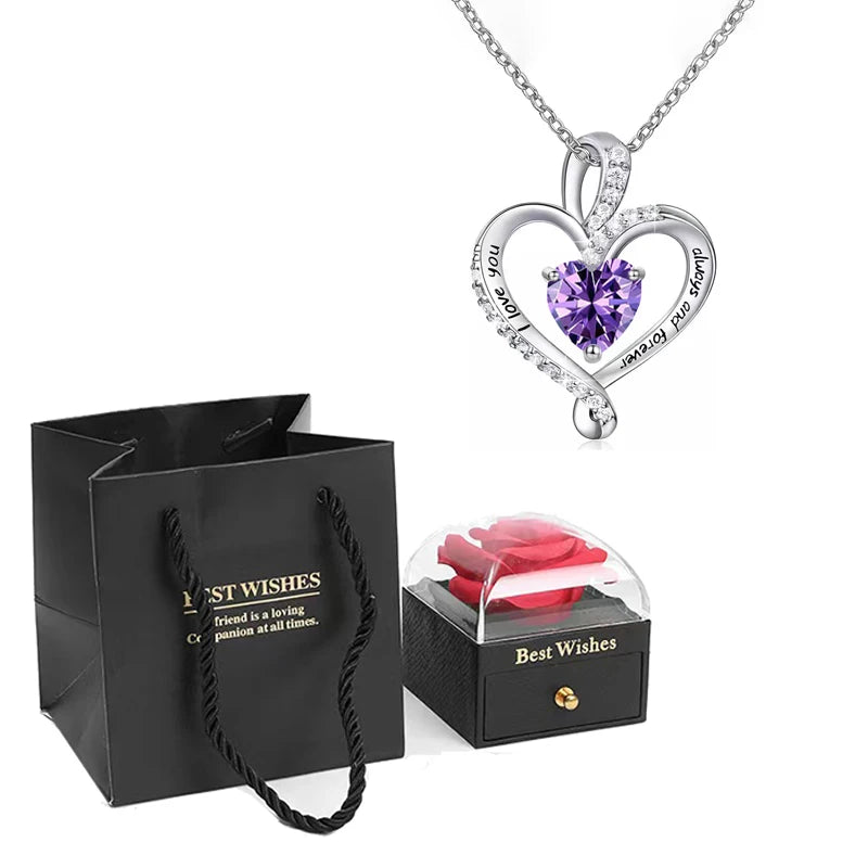 Heart Pendant Necklace with Gift Box