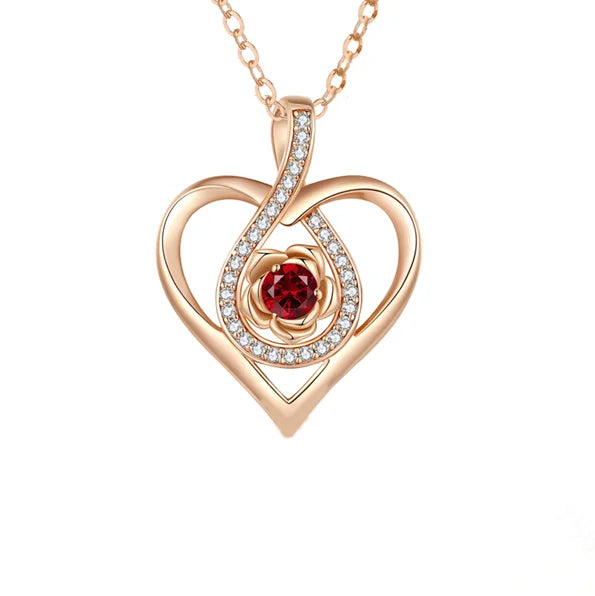 Red Zircon Pendant Necklace