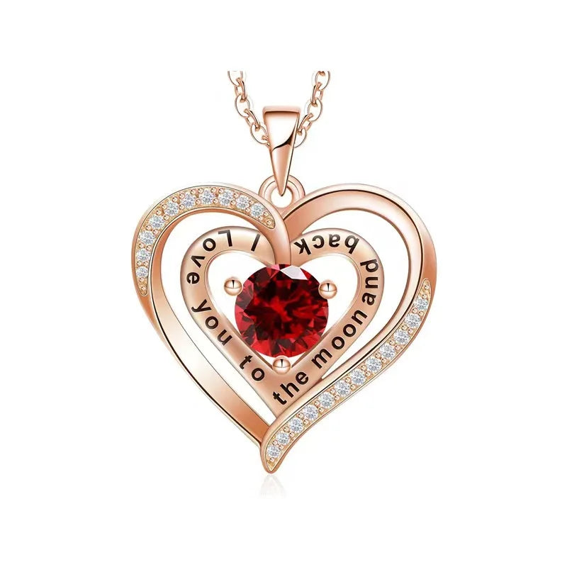 Red Zircon Pendant Necklace