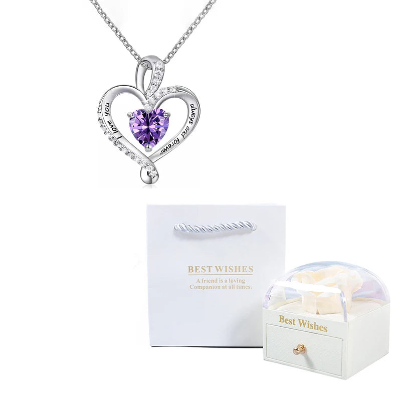 Heart Pendant Necklace with Gift Box