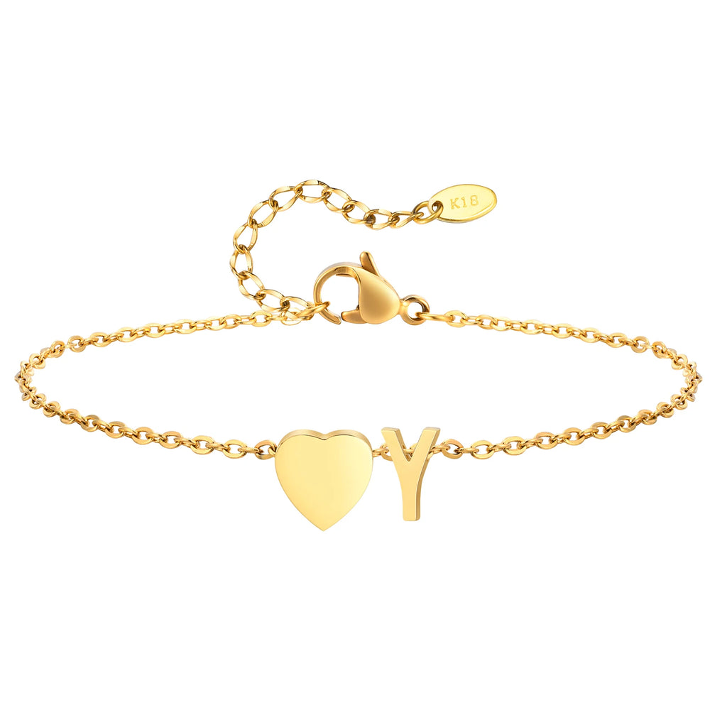Heart Initial Anklet