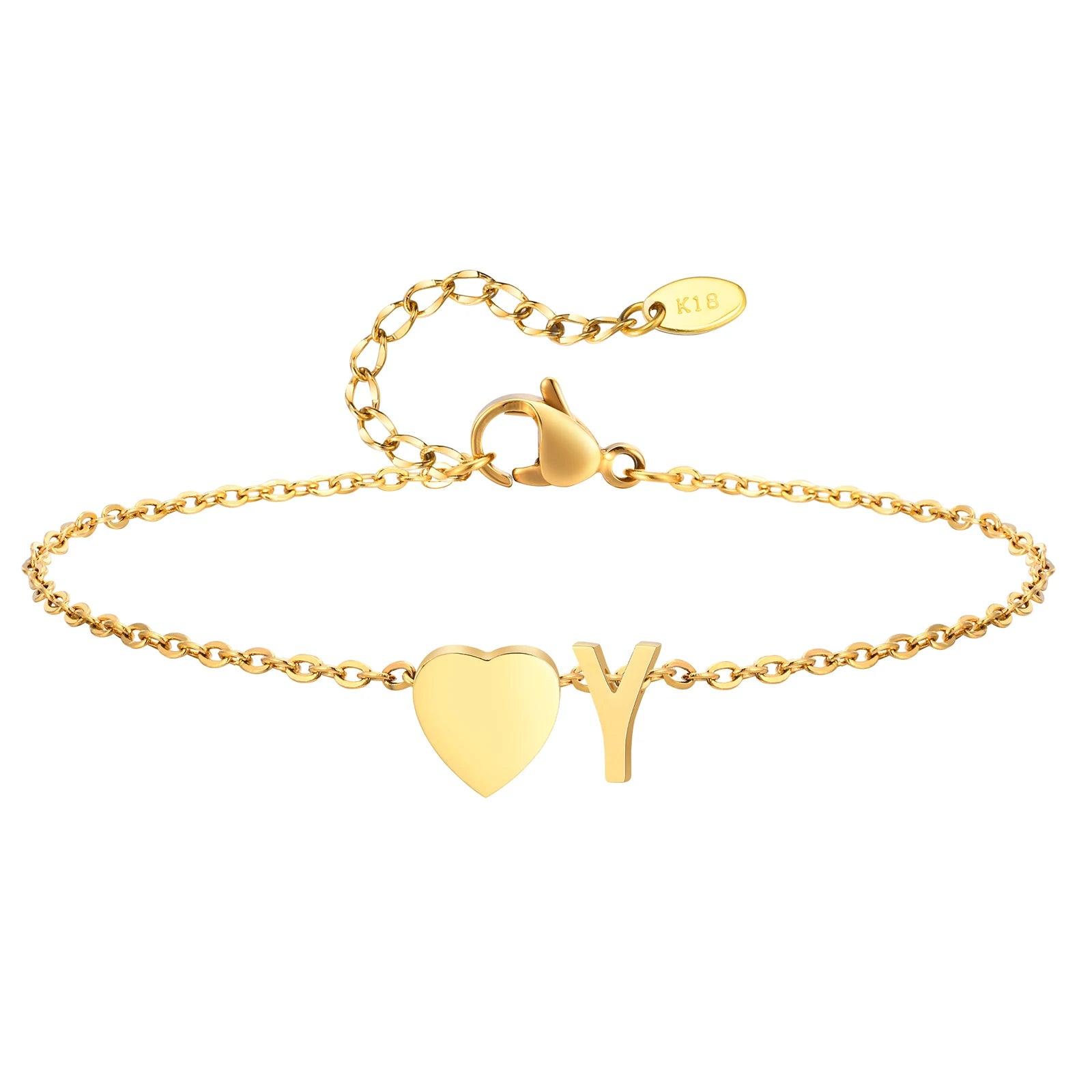 Heart Initial Anklet