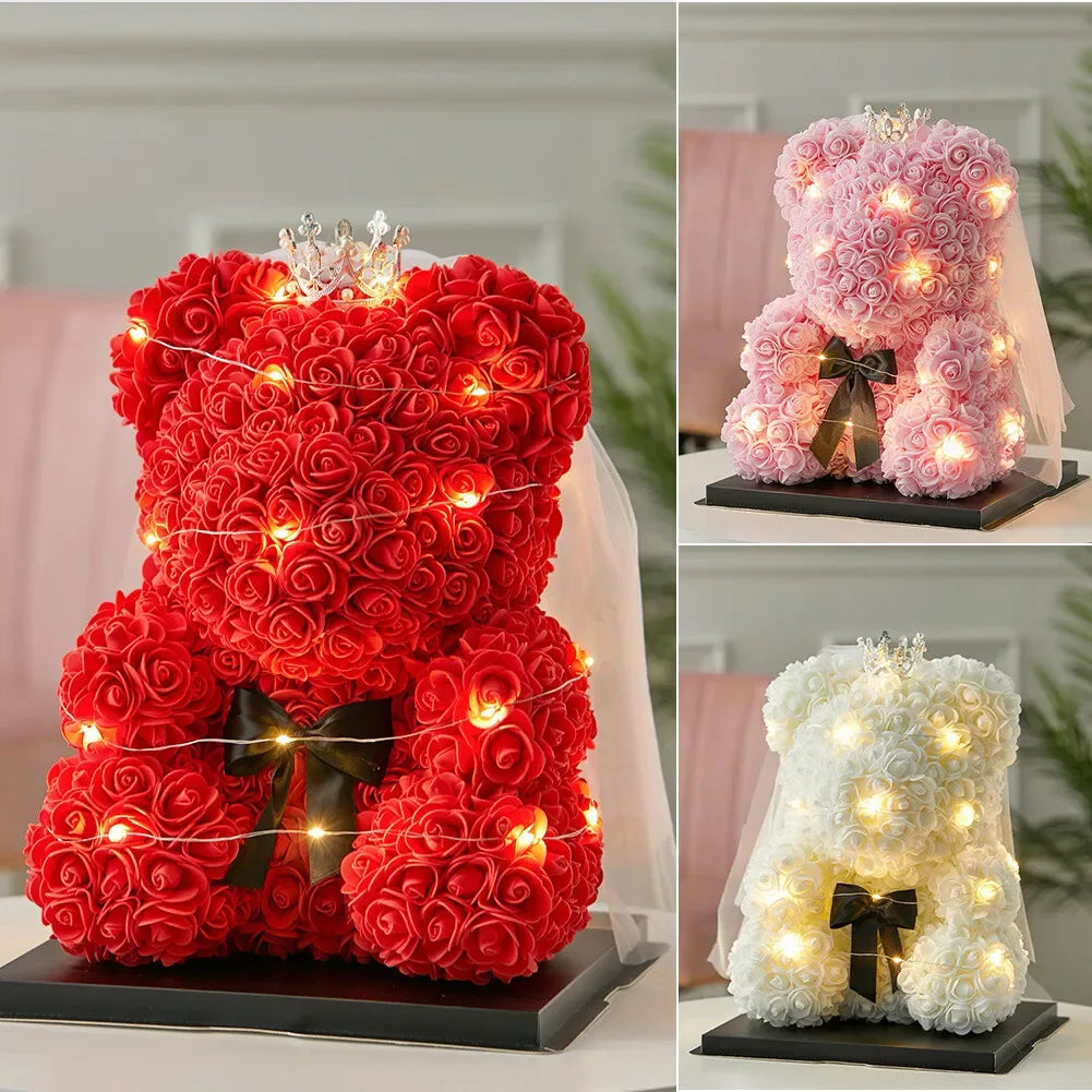 Teddy Rose Flower Bear