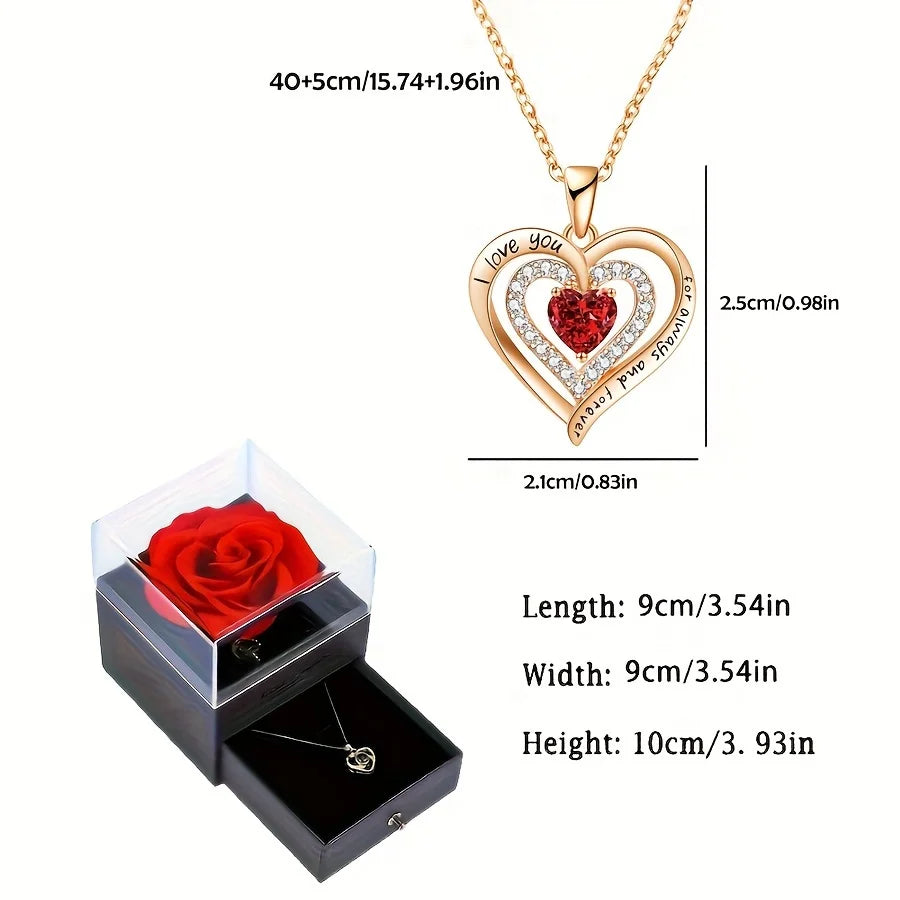 Red Zircon Pendant Necklace
