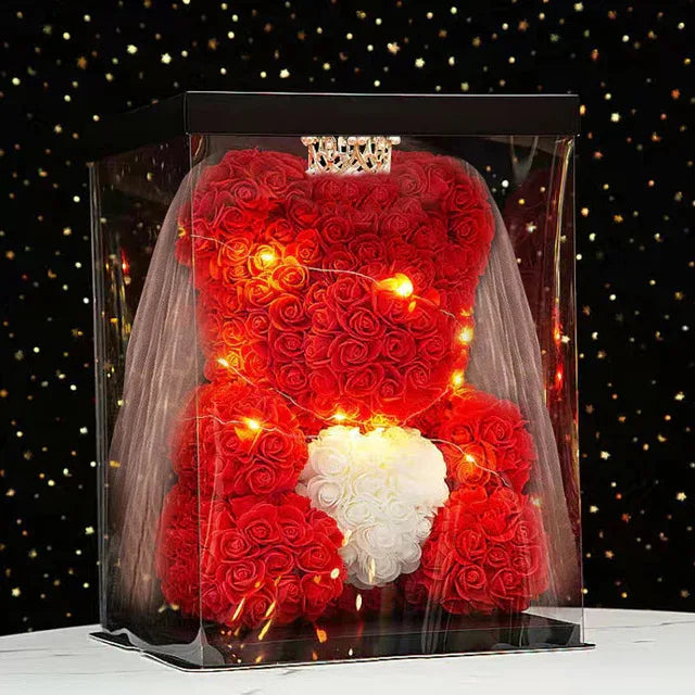 Teddy Rose Flower Bear