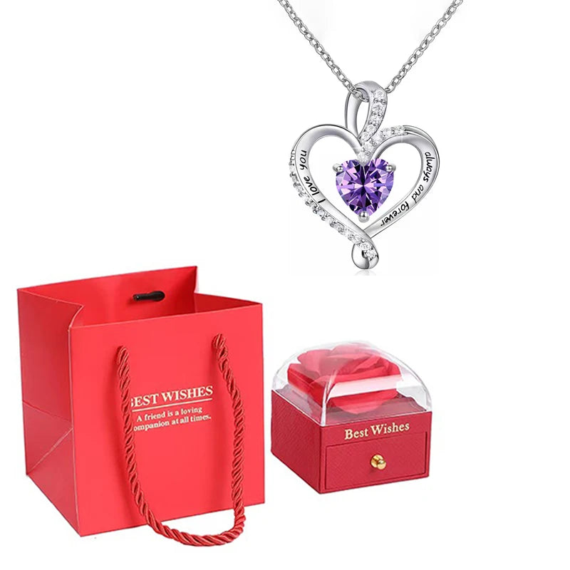 Heart Pendant Necklace with Gift Box
