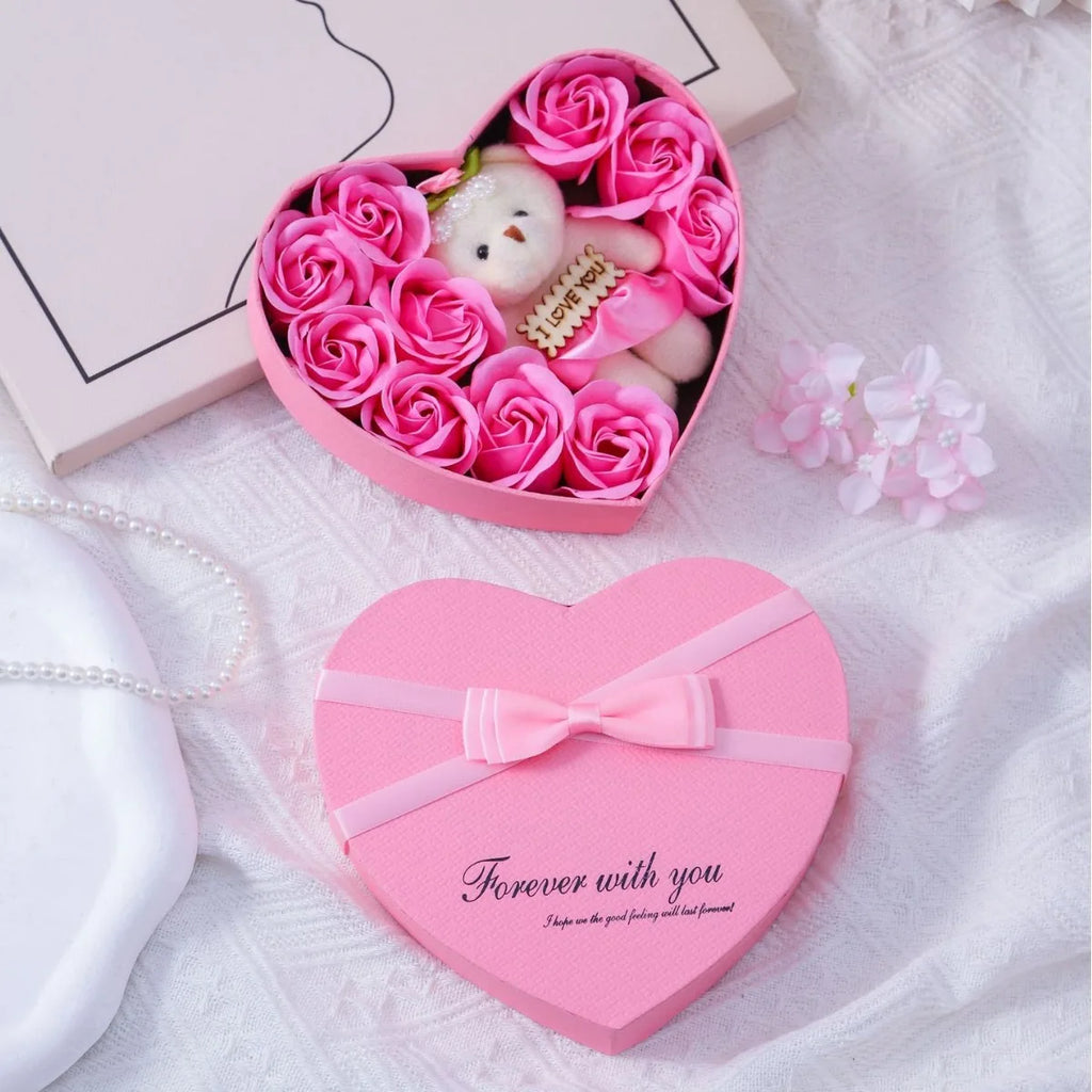 Rose Gift Box with Bear