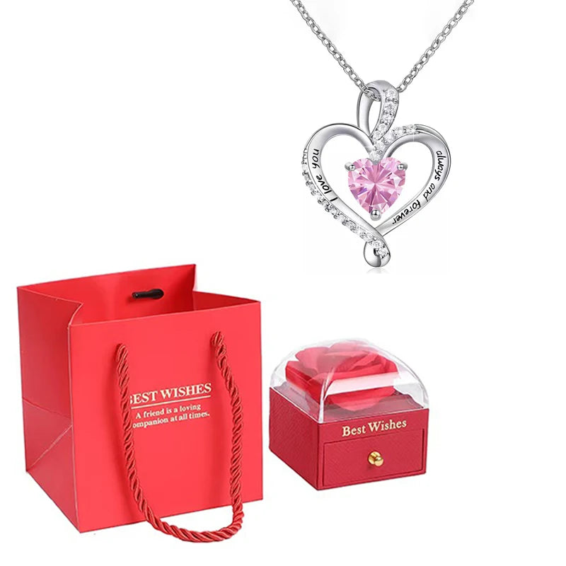 Heart Pendant Necklace with Gift Box