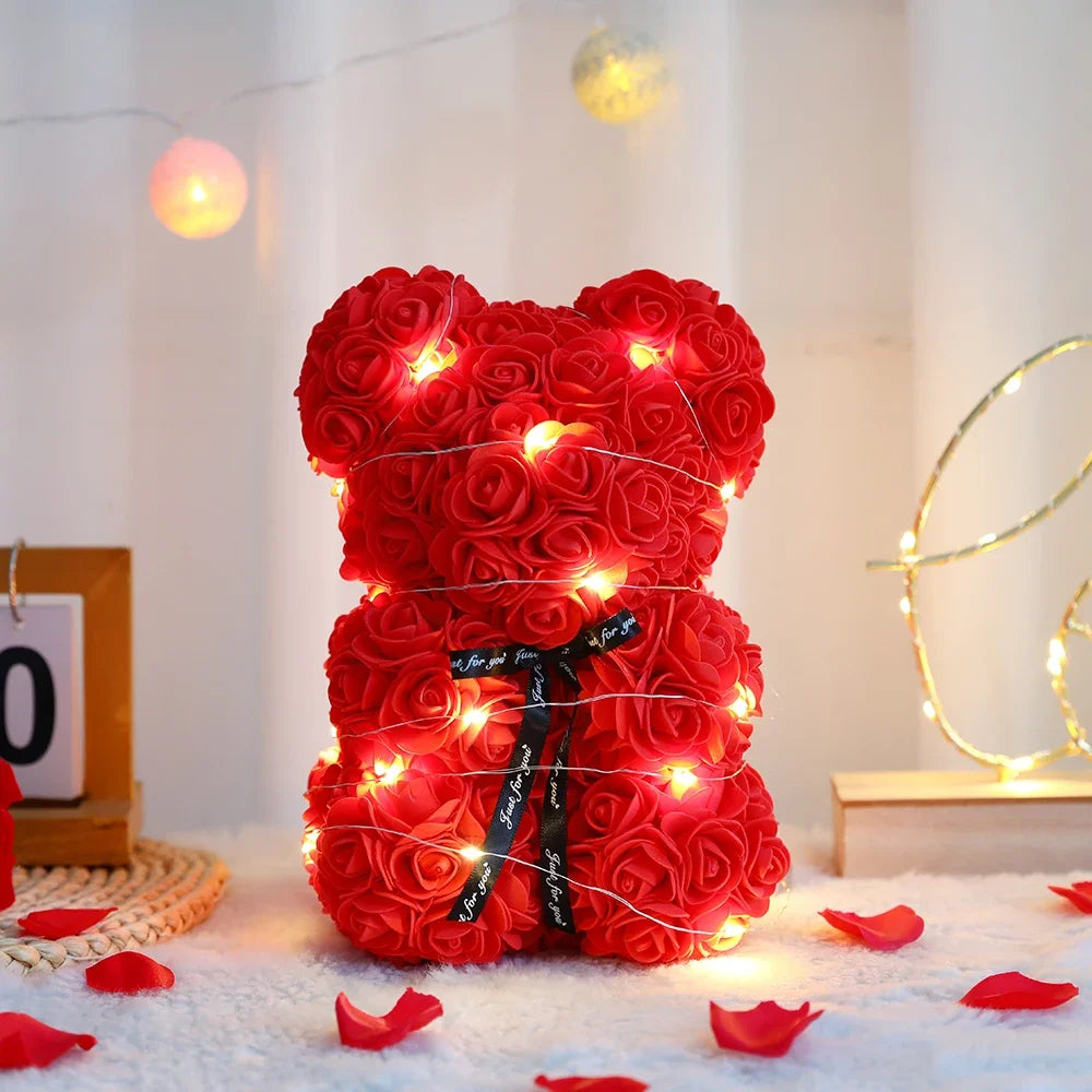 Teddy Rose Flower Bear