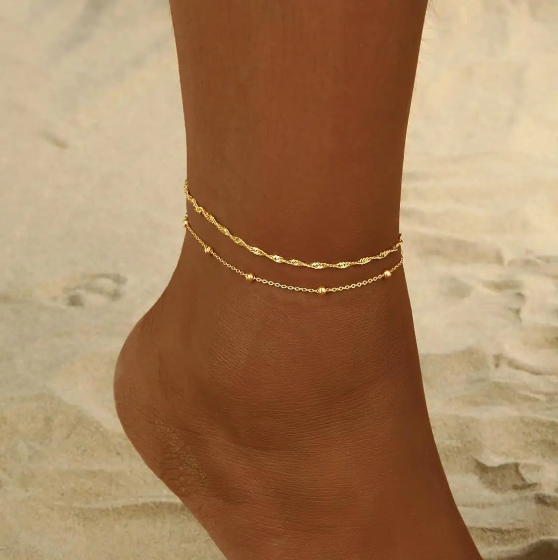 Gold Plated Anklet Set