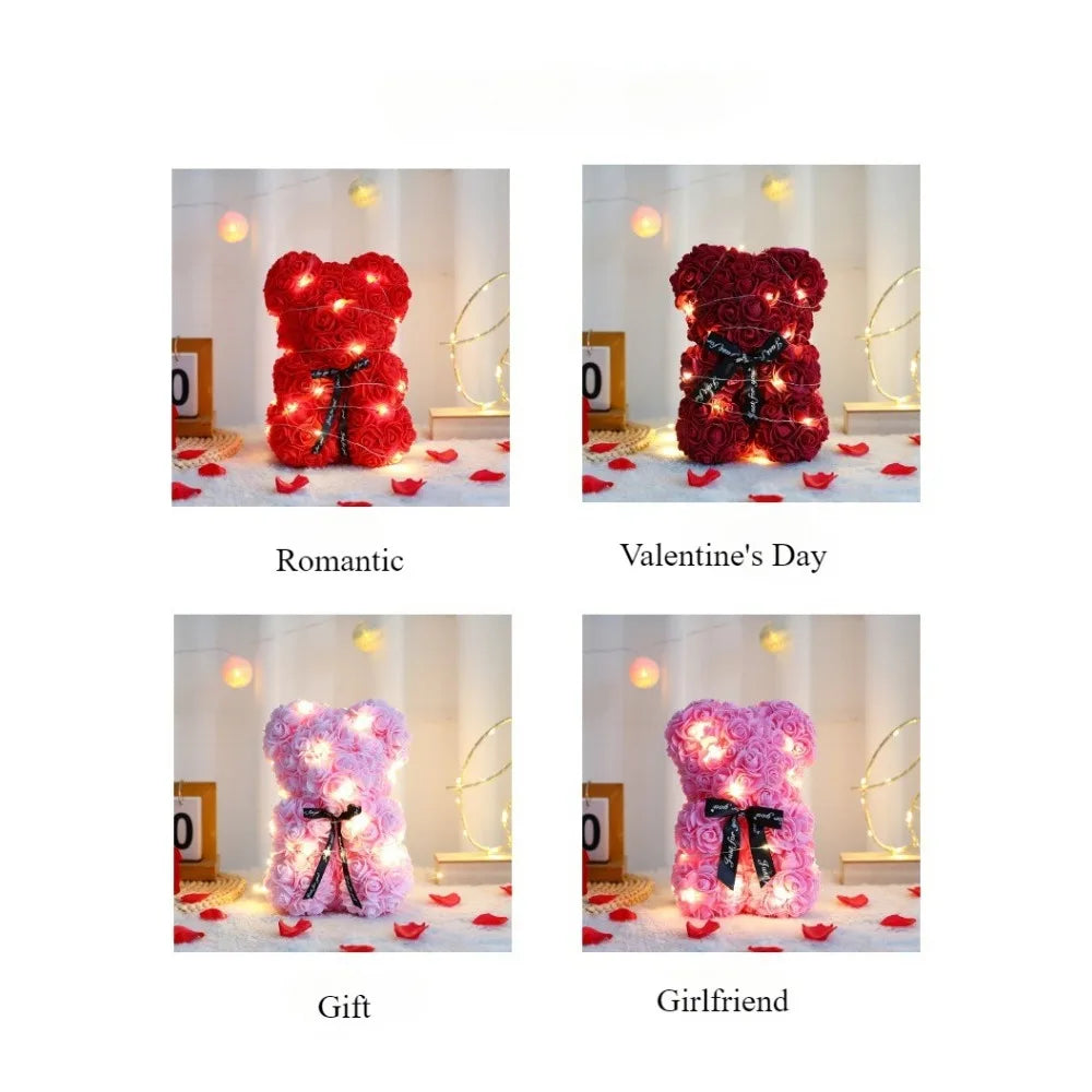 Teddy Rose Flower Bear