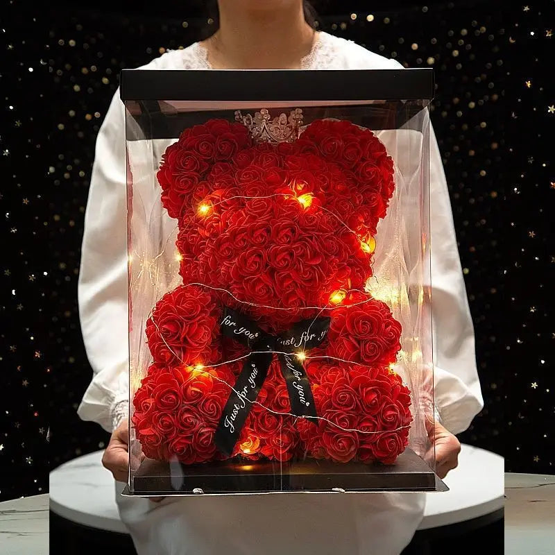 Teddy Rose Flower Bear