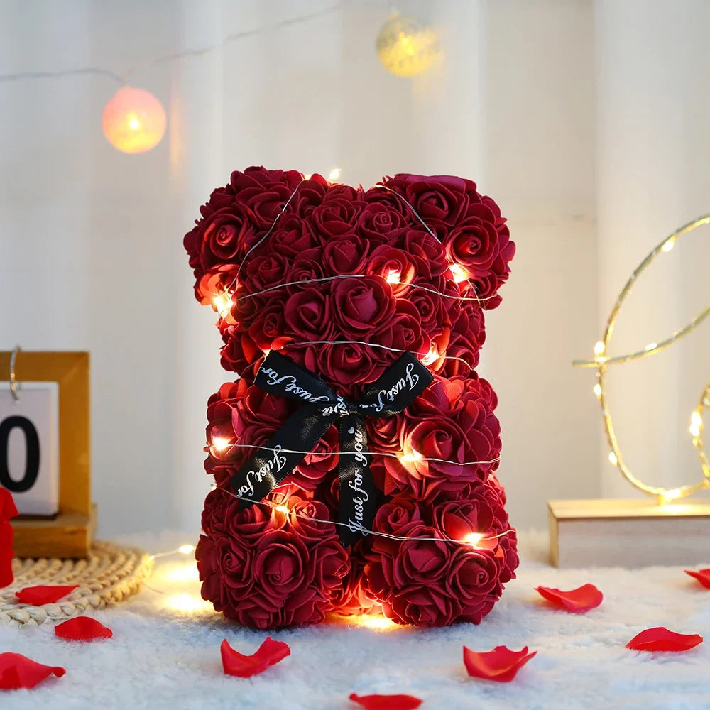 Teddy Rose Flower Bear
