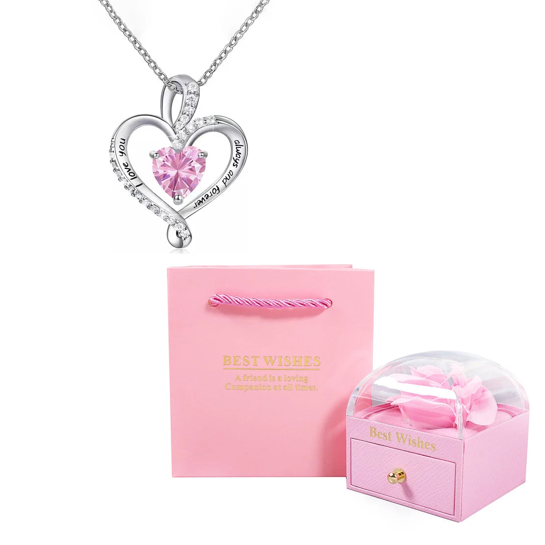 Heart Pendant Necklace with Gift Box