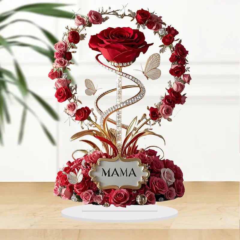 MOM Rose Acrylic Ornament