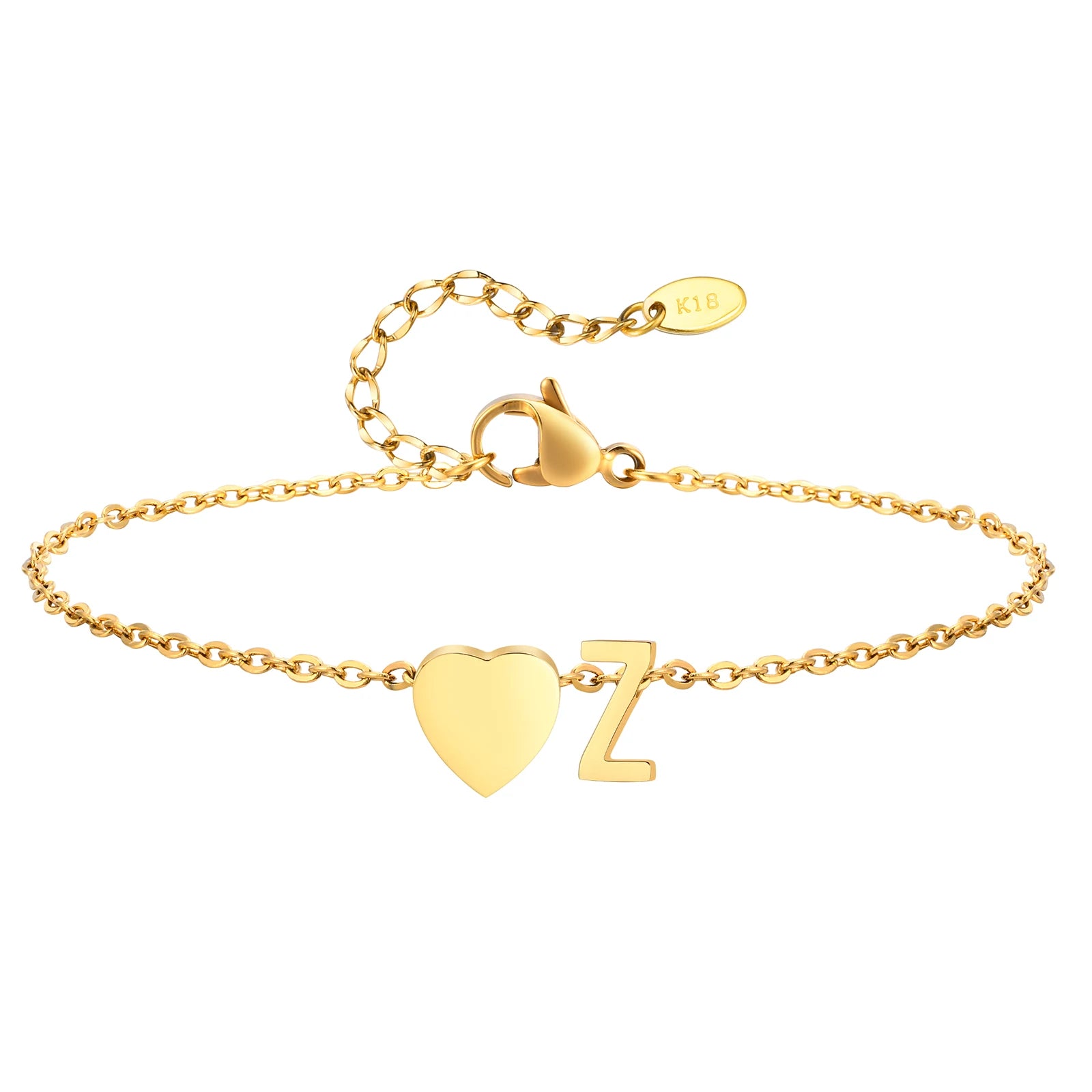 Heart Initial Anklet