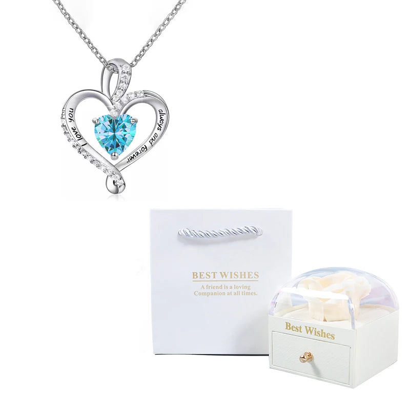 Heart Pendant Necklace with Gift Box