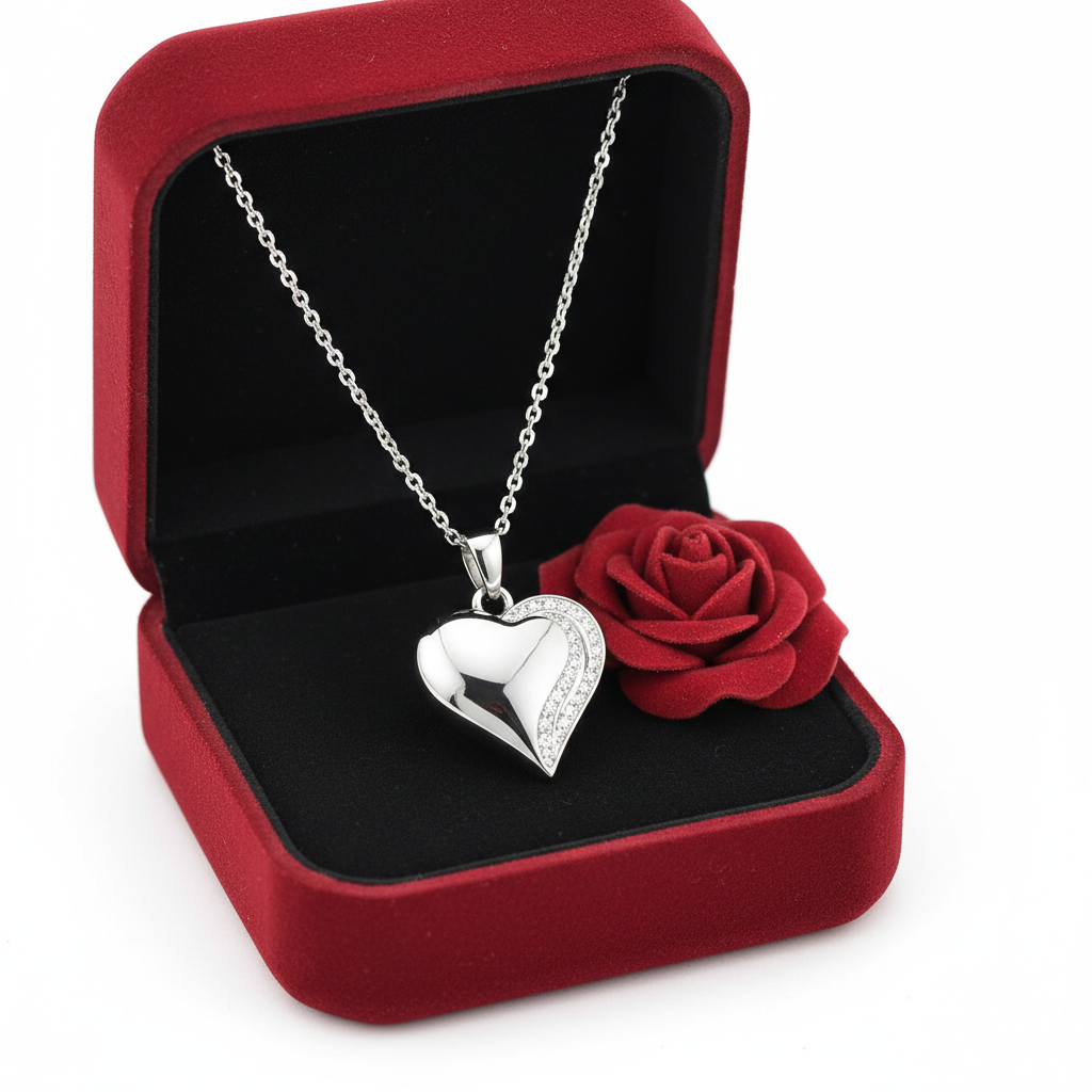 Heart Pendant Necklace with Gift Box